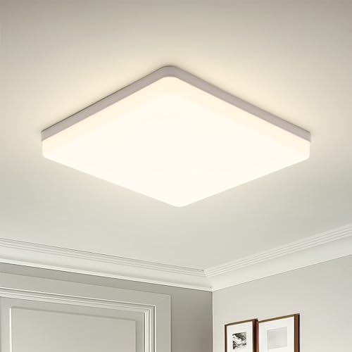 Yafido LED Deckenleuchte, 48W 4320 Lumen, Deckenlampe Flach 30cm, 4000K Neutralweiß, Ceiling Light für Badezimmer, Wohnzimmer, Küche, Schlafzimmer von Yafido