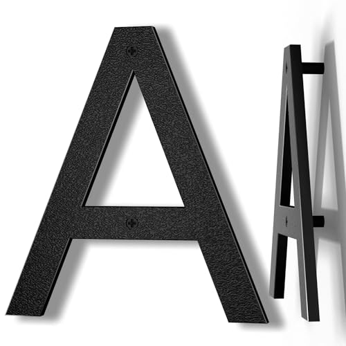 Yafimea 20 cm Hausnummer Schwarz, Große wetterfeste Hausnummer aus Kunststoff mit Schraubmontage, 3D Floating-Effekt für Außenbereich, Wand oder Zaun (A) von Yafimea