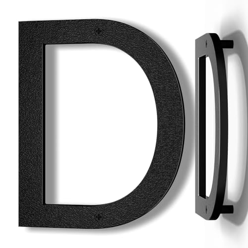 Yafimea 20 cm Hausnummer Schwarz, Große wetterfeste Hausnummer aus Kunststoff mit Schraubmontage, 3D Floating-Effekt für Außenbereich, Wand oder Zaun (D) von Yafimea