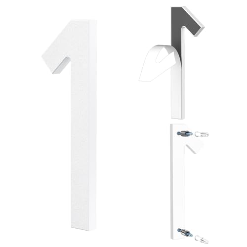 Yafimea 15 cm Hausnummer Weiß, Große Hausnummer aus Kunststoff mit Klebe- oder Schraubmontage, Wetterfest für Außenbereich, 3D Floating-Effekt für Wand oder Zaun (1) von Yafimea
