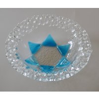 Klare Diamonds Davidstern Glas Fusing Glasschale in Hellblau Von Yafitglass von YafitGlass