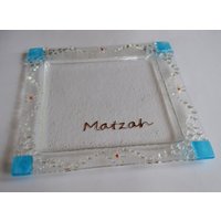 Klare Diamonds Glass Fusing Matzah Platte Mit Hellblauen Anklängen Von Yafitglass Klare Diamonds Glass Fusing Matzah Platte Mit Hellblauen Anklängen Von Yafitglass von YafitGlass