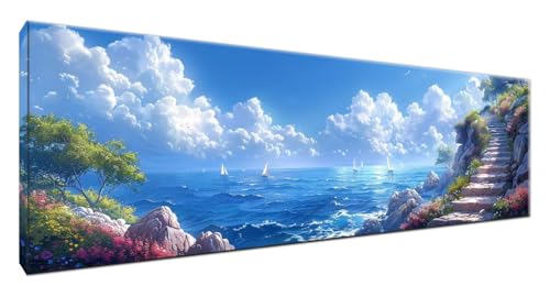 Diamond Painting Meer, Diamant Painting Bilder Treppe 5D Full Drill Bastelset Erwachsene Anfänger DIY Strass Kristall Kunst Malerei, Erwachsene Stickerei Kreuzstich, Deko Schlafzimmer 105 x 35G2-888 Diamond Painting Meer, Diamant Painting Bilder Treppe 5D Full Drill Bastelset Erwachsene Anfänger DIY Strass Kristall Kunst Malerei, Erwachsene Stickerei Kreuzstich, Deko Schlafzimmer 105 x 35G2-888 von Yagagse