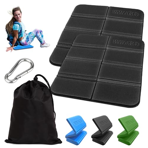 2 Stück Sitzkissen Outdoor, Sitzmatte Faltbar, Wasserdicht Spielplatz Matte, Wandern Gadget Nässeschutz Sitzunterlage Sitzmatte, Für Outdoor Garten Stadion Jagd Wandern Camping(schwarz) von Yagaspantery