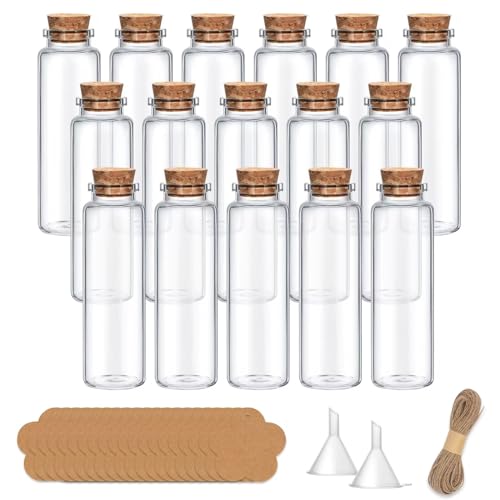 Yagaspantery 16 Stück 17ml Mini Glasflaschen,Kleine Glasflaschen Kit mit Korken und Etikett,Trichter,Hanfseil. Gewürzgläser für Hochzeitsdeko,Handwerk DIY Dekoration und Gastgeschenk Yagaspantery 16 Stück 17ml Mini Glasflaschen,Kleine Glasflaschen Kit mit Korken und Etikett,Trichter,Hanfseil. Gewürzgläser für Hochzeitsdeko,Handwerk DIY Dekoration und Gastgeschenk von Yagaspantery