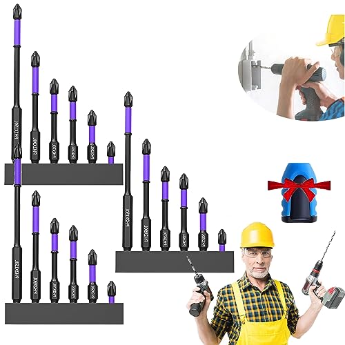 2023 New Upgraded High Hardness and Strong Magnetic Bit,Drill Screwdriver Bit Set,Impact Screwdriver, Precision Screwdriver Set Magnetic,Magnetic Drill Bits, Long Cross Driver Bits (3Set) von Yagerod