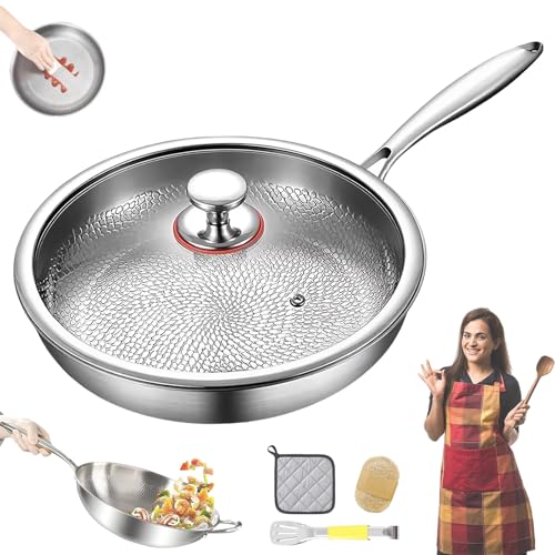 Mosman Titanium Nutri Pan Pro Generation 2 2025, Thickened, Ultra-Durable, Scratch-Resistant, Premium Uncoated Titanium Frying Pan for Kitchen Cooking, Multifunctional Pots and Pans Set(30cm,Mit Decke von Yagerod