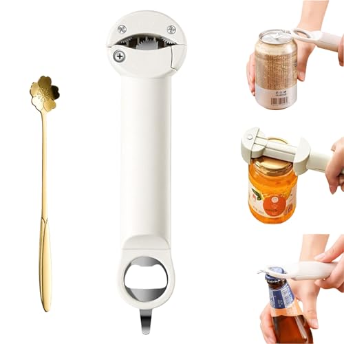 Multifunctional Magnetic Can Opener, Adjustable Multifunctional Can Opener Jar Lid Gripper, Can Lid Remover, for Daily Life, Travel, Weak Hands, Children, Elderly (White-A) von Yagerod