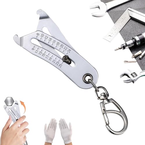 Scomeri Portable Precise Thread Size Checker Keychain, Bolt Size Finder Keychain, Thread Size Verification Tool, Quick Hand Measuring Tool (1) von Yagerod