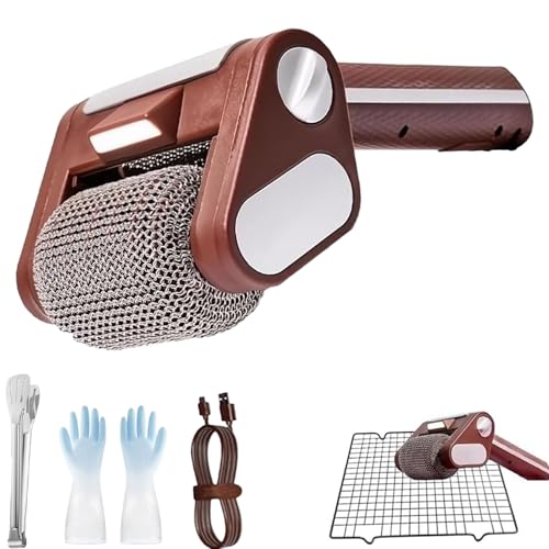 Shaker Elektrischer Grillreiniger, Sakerplus, Borstenfrei Rotierende Grillbürste, Kabellos & Wiederaufladbar, Abnehmbare Edelstahltrommel, 350 U/Min, Hochgeschwindigkeitsreinigung (A) von Yagerod