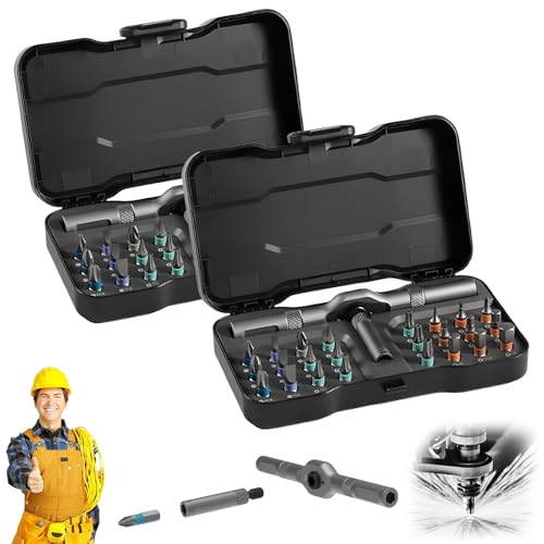 Yagerod 2026 Neu 24 in 1 Mehrzweck Ratschen Set, Multifunktionale Werkzeugkiste, Detachable Ratchet Handle, Multi-Bit für Computer, Brillen, Fahrräder, Uhren, Möbel und Heimwerkerarbeiten(2 SET) von Yagerod