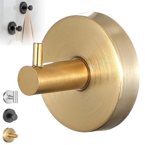 Yagerod Baumgartner Saugnapfhaken, Saugnapfhaken Bad Extra Stark, Baumgartner Trockentuch, Schont Die Oberflächen, Kein Verrutschen, Wiederverwendbar(Gerader Haken – Gold,4pcs) von Yagerod