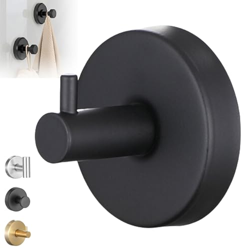 Yagerod Baumgartner Saugnapfhaken, Saugnapfhaken Bad Extra Stark, Baumgartner Trockentuch, Schont Die Oberflächen, Kein Verrutschen, Wiederverwendbar(Gerader Haken – Schwarz,4pcs) von Yagerod