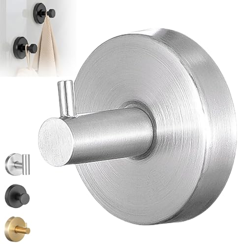Yagerod Baumgartner Saugnapfhaken, Saugnapfhaken Bad Extra Stark, Baumgartner Trockentuch, Schont Die Oberflächen, Kein Verrutschen, Wiederverwendbar(Gerader Haken – Silber,2pcs) von Yagerod
