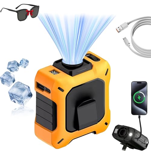 Yagerod Coolbelt Pro – Tragbarer Hüftventilator & Powerbank mit Tischständer, USB-Roller mit großer Kapazität und 100-fach einstellbarer Geschwindigkeit (A) von Yagerod