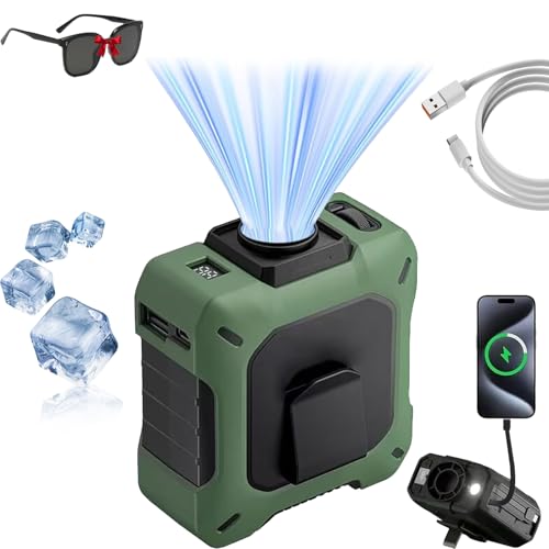 Yagerod Coolbelt Pro – Tragbarer Hüftventilator & Powerbank mit Tischständer, USB-Roller mit großer Kapazität und 100-fach einstellbarer Geschwindigkeit (B) von Yagerod