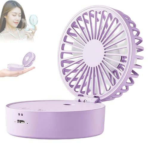 Yagerod Mini Ventilator Zum Umhängen, Mini-Ventilator Zum Umhängen Oder Aufstellen, Zum Umhängen Oder Aufstellen, Für Zu Hause Und Unterwegs, Mit Wasserdampf Und Leuchtfunktion(Rosa) von Yagerod