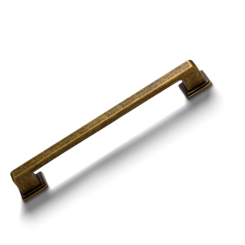 Yagman Q-AB160-5 Schrankgriffe aus antikem Messing, 160 mm, Lochmitte, Küche, Retro-Griffe für Möbel und Schubladen, Vintage-Stil, quadratisch, Kommodengriffe, Bauernhausknöpfe, Schubladengriffe, Yagman Q-AB160-5 Schrankgriffe aus antikem Messing, 160 mm, Lochmitte, Küche, Retro-Griffe für Möbel und Schubladen, Vintage-Stil, quadratisch, Kommodengriffe, Bauernhausknöpfe, Schubladengriffe, von Yagman