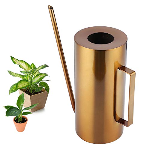 Gießkanne 52oz. Gieskanne Zimmerpflanzen 1500ml Edelstahl Giesskanne mitLanger Auslauf, Gießkanne aus Metall für Pflanzen im Innen- und Außenbereich, Balkonpflanzen Blumengießkanne, Gold von Yagosodee