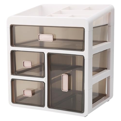 Yagosodee Medizinbox 4- Regal Medikamenten Aufbewahrung Schublade- Typ Medizin Box Medizinische Lagerung Container, Schreibtisch- Organizer Mit Transparenter Schublade FüR Zuhause Dorm 28x20x32cm von Yagosodee