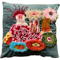 Handgetuftete Kissenhülle Seeanemonen von YaguaraCraft