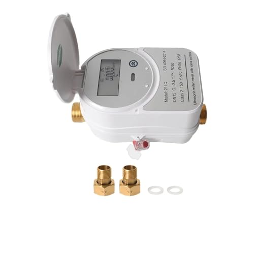 Tuya Zigbee Smart Valve Ultraschall-Kaltwasserzähler, 15/20 mm Durchflussmesser für präzise Messung, genaue Wasserverbrauchsverfolgung, kompatibel mit Tuya App (214C (DN20)) von Yagusmart