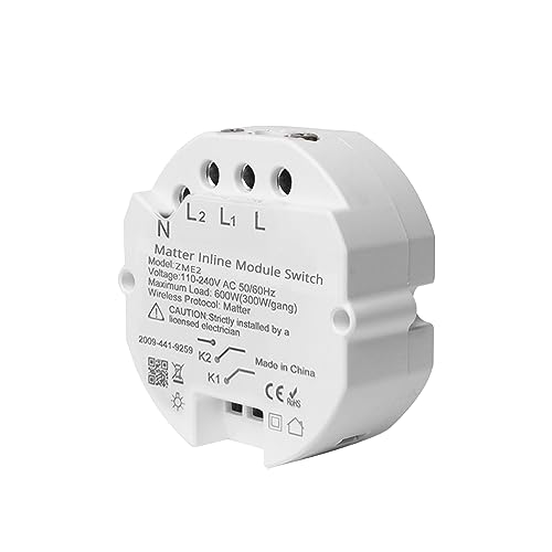WiFi Smart Light Switch Modul, Matter-zertifiziert, 2-Wege DIY Mini Switch Modul, funktioniert mit Homekit Siri Google Home WiFi Smart Light Switch Modul, Matter-zertifiziert, 2-Wege DIY Mini Switch Modul, funktioniert mit Homekit Siri Google Home von Yagusmart