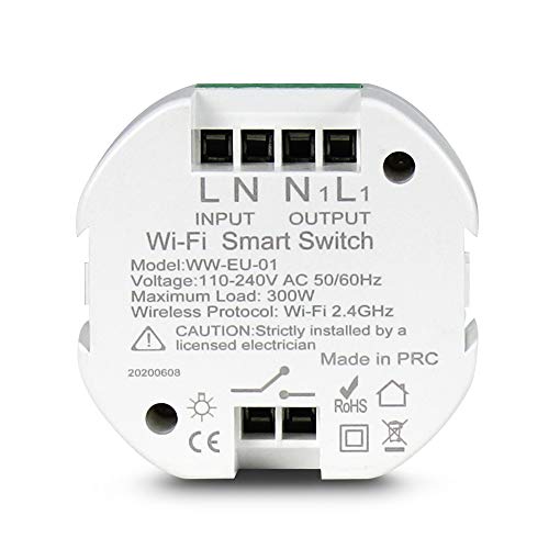Yagusmart Zigbee/WiFi Smart Lichtschalter DIY Breaker Modul, 2 Way, Smart Life/Tuya APP Fernbedienung, Work with Alexa Google Home (1 gang, wifi) von Yagusmart