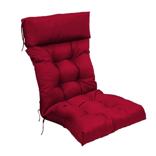 Yahbrra Hochlehner Auflagen Stuhlauflage 125x55cm Sitzkissen Hochlehner Gartenstühle Sitzauflagen Stuhlkissen (Color : Waterproof Fabric-red, Size : 125 * 55cm) von Yahbrra