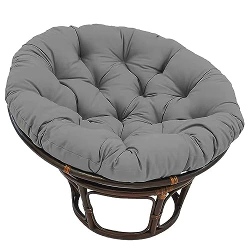 Yahbrra Papasan Papasansessel Rattansessel Auflage Sesselkissen Gartenkissen Sitzkissen Garten Kissen Gesteppt mit Schlaufen Rund Sesselkissen Schaukelkissen (Color : Dark Gray, Size : 60 * 60cm) von Yahbrra