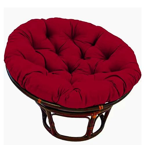 Yahbrra Papasan Papasansessel Rattansessel Auflage Sesselkissen Gartenkissen Sitzkissen Garten Kissen Gesteppt mit Schlaufen Rund Sesselkissen Schaukelkissen (Color : Red, Size : 40 * 40cm) von Yahbrra