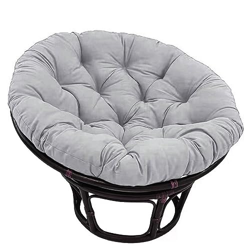 Yahbrra Papasan Papasansessel Rattansessel Auflage Sesselkissen Gartenkissen Sitzkissen Garten Kissen Gesteppt mit Schlaufen Rund Sitzkissen Krabbeldecke Hängesessel (Color : Gray, Size : 40 * 40cm) von Yahbrra