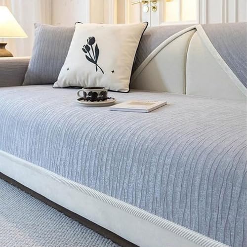 Yahbrra Sofabezug Weiche Chenille Sofa Überzug: für 1 2 3 4 Sitzer L Form Sofaüberwurf Ecksofa Couch Überzug Neue Universelle Anti Rutsch Hund Katze Sofa Cover (Dunkelblau, 110 * 240cm) von Yahbrra