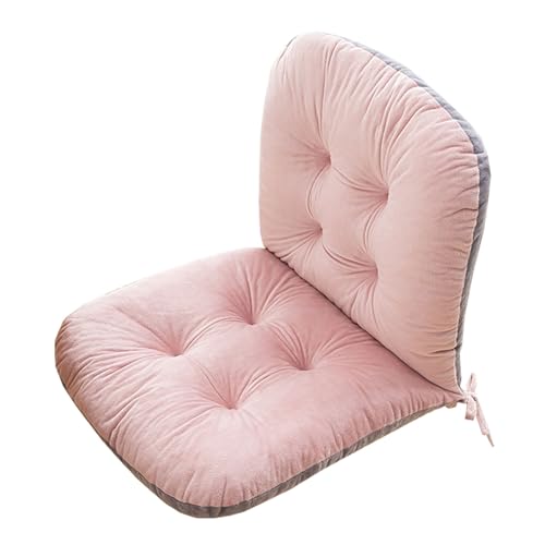 Yahbrra Stuhlkissen mit Rückenteil Sitz, Rückenkissen mit Bänder, Niedriglehner Auflage Polsterauflage Gartenstuhl, Polsterauflage Auflage für Stühle Bänke in Haus und Garten(Pink,1 Pack) von Yahbrra