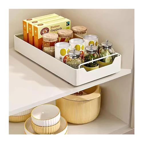 Yahbrra Teleskopschublade, Korbauszug Küchenschrank Organizer mit Griff, Ausziehbare Schubladen Aufbewahrungsregale für Küchenschränke, Slide Out Cabinet Organizer Küche (Size : 20 * 43 * 7cm) von Yahbrra