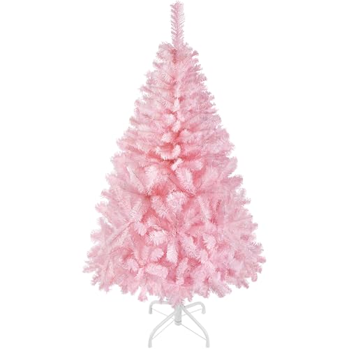 Yaheetech 124 cm Künstlicher Weihnachtsbaum Rosa, Tannenbaum mit 208 Spitzen & Faltbarem Metallständer Wiederverwendbarer Christbaum Kunstbaum für Weihnachtsdekoration Yaheetech 124 cm Künstlicher Weihnachtsbaum Rosa, Tannenbaum mit 208 Spitzen & Faltbarem Metallständer Wiederverwendbarer Christbaum Kunstbaum für Weihnachtsdekoration von Yaheetech
