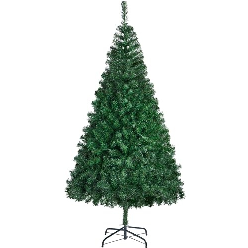 Yaheetech 182cm Künstlicher Weihnachtsbaum Tannenbaum Christbaum mit Faltbarem Metallständer & 528 Spitzen Kunstbaum Nadelbaum für Weihnachtsdekoration, Grün von Yaheetech