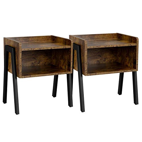 Yaheetech 2 STK. Nachttische Retro Nachtschrank Stapelbar Nachtkonsole mit 2 Ablagen Industrie Beistelltische Stabiler Metallgestell, Vintage Schwarz Yaheetech 2 STK. Nachttische Retro Nachtschrank Stapelbar Nachtkonsole mit 2 Ablagen Industrie Beistelltische Stabiler Metallgestell, Vintage Schwarz von Yaheetech