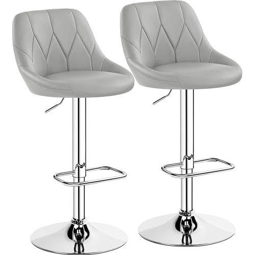 Yaheetech Barhocker 2er Set höhenverstellbarer Barstuhl 360° drehbarer Tresenhocker Polsterhocker mit Kunstleder für Küche/Bar/Salon/Esszimmer, hellgrau Yaheetech Barhocker 2er Set höhenverstellbarer Barstuhl 360° drehbarer Tresenhocker Polsterhocker mit Kunstleder für Küche/Bar/Salon/Esszimmer, hellgrau von Yaheetech