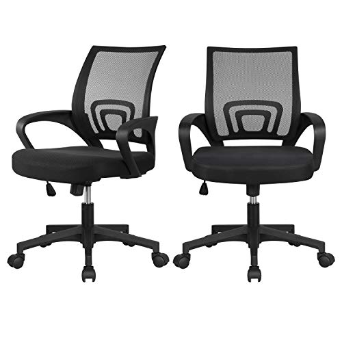 Yaheetech 2er Set Bürostuhl Drehstuhl ergonomischer Schreibtischstuhl Mesh Netz höhenverstellbar mit Armlehnen schwarz Yaheetech 2er Set Bürostuhl Drehstuhl ergonomischer Schreibtischstuhl Mesh Netz höhenverstellbar mit Armlehnen schwarz von Yaheetech