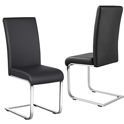 Yaheetech 2er Set Freischwinger Schwingstuhl Esszimmerstuhl Küchenstuhl Polsterstuhl mit Metallbeine Schwarz Yaheetech 2er Set Freischwinger Schwingstuhl Esszimmerstuhl Küchenstuhl Polsterstuhl mit Metallbeine Schwarz von Yaheetech