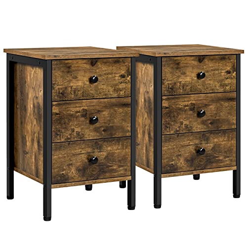 Yaheetech 2er Set Nachttisch Nachtschrank Nachtkommode für Boxspringbett Beistelltisch Sofatisch mit 3 Schublade, 40 x 40 x 61 cm, Industrie-Design Yaheetech 2er Set Nachttisch Nachtschrank Nachtkommode für Boxspringbett Beistelltisch Sofatisch mit 3 Schublade, 40 x 40 x 61 cm, Industrie-Design von Yaheetech