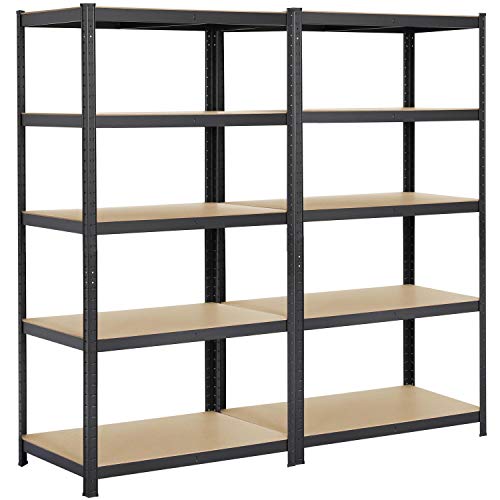 Yaheetech 2x Lagerregal 180 x 90 x 60 cm Steckregal Schwerlastregal Kellerregal mit pulverbeschichteter Oberfläche von Yaheetech