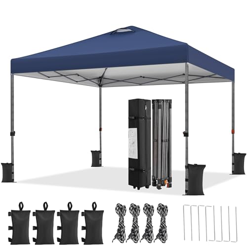 Yaheetech 3x3m Faltpavillon Pavillon Wasserdicht Stabil, Höhenverstellbar Pop Up Faltzelt inkl.Tasche & 4 Sandsäcke, UV-Schutz 50+ Campingpavillon Partyzelt für Garten Camping, Navy Blau von Yaheetech