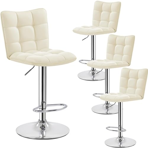 Yaheetech 4er Set Barhocker Barstühle 360°Drehbar Küchenstühle mit Rückenlehne und Fußstütze, Barstuhl PU-Kunstleder Sitzhöhe 62,5 cm - 83 cm für die Küche/Bar/Salon, Höhenverstellbar Beige Yaheetech 4er Set Barhocker Barstühle 360°Drehbar Küchenstühle mit Rückenlehne und Fußstütze, Barstuhl PU-Kunstleder Sitzhöhe 62,5 cm - 83 cm für die Küche/Bar/Salon, Höhenverstellbar Beige von Yaheetech