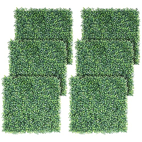 Yaheetech 6 Stück Pflanzenwand Künstliche Hecke Efeu Sichtschutz 50 x 50 cm UV-Schutz Kunstpflanzen Heckenpflanze Windschutz Dekoration für Wand Balkon Garten, Grün von Yaheetech