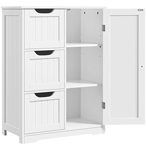 Yaheetech Badezimmerschrank Unterschrank Badkommode mit 3 Schubladen & 1 Tür Moderner Badschrank Beistellschrank fürs Badezimmer Wohnzimmer Flur, 60 x 30 x 81 cm von Yaheetech