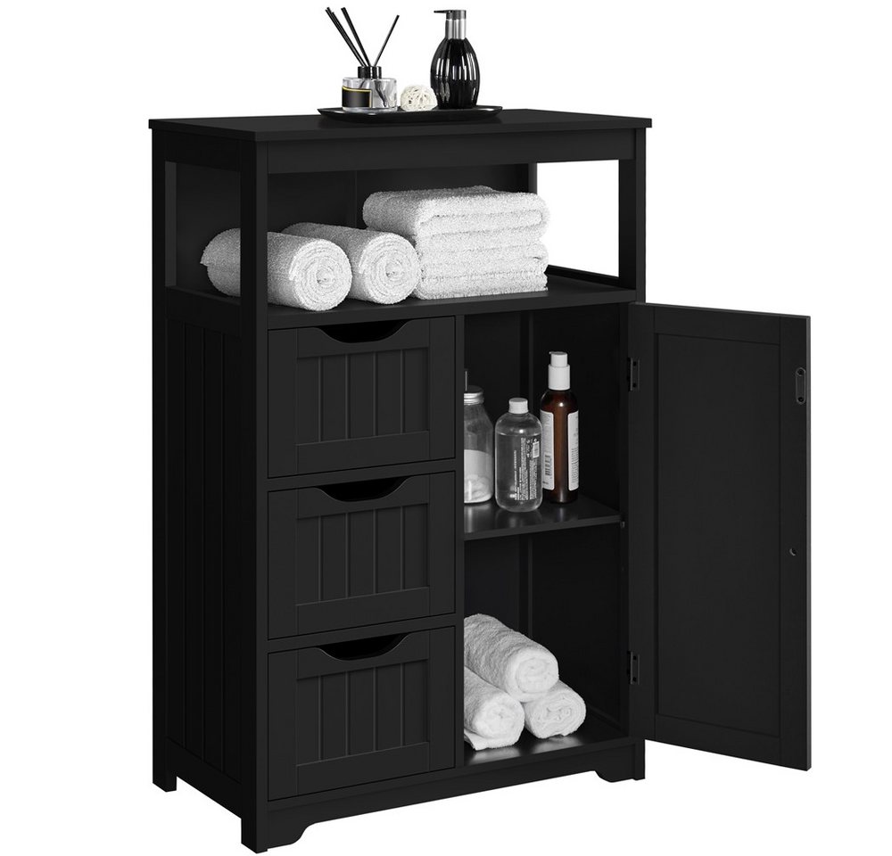 Yaheetech Badkommode Badezimmerschrank, Badschrank mit 3 Schubladen & 1 Schrank mit verstellbarem Regalbrett Yaheetech Badkommode Badezimmerschrank, Badschrank mit 3 Schubladen & 1 Schrank mit verstellbarem Regalbrett von Yaheetech
