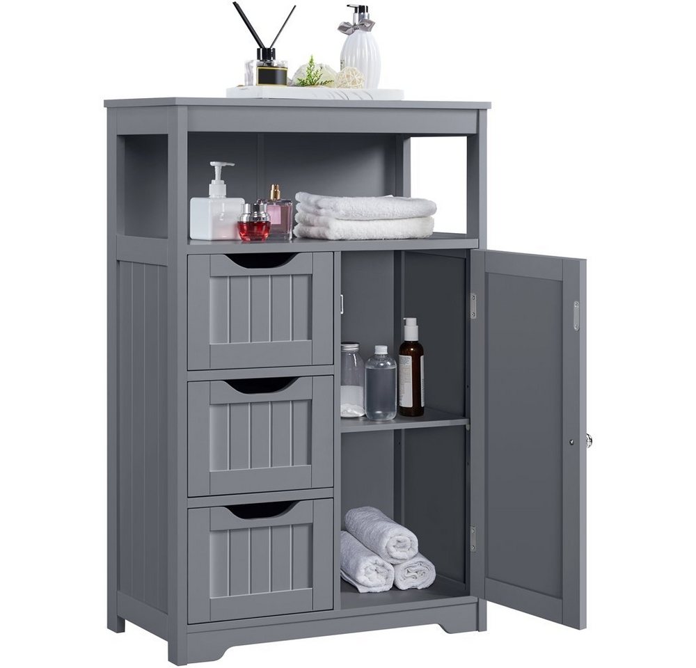 Yaheetech Badkommode Badezimmerschrank, Badschrank mit 3 Schubladen & 1 Schrank mit verstellbarem Regalbrett Yaheetech Badkommode Badezimmerschrank, Badschrank mit 3 Schubladen & 1 Schrank mit verstellbarem Regalbrett von Yaheetech