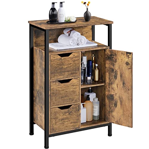 Yaheetech Badezimmerschrank Unterschrank mit 3 Schubladen und Tür Rustikaler Badkommode Badschrank Beistellschrank verstellbare Regalebene fürs Badezimmer/Wohnzimmer/Flur/Küche 55,5 * 30 * 86,5cm Yaheetech Badezimmerschrank Unterschrank mit 3 Schubladen und Tür Rustikaler Badkommode Badschrank Beistellschrank verstellbare Regalebene fürs Badezimmer/Wohnzimmer/Flur/Küche 55,5 * 30 * 86,5cm von Yaheetech